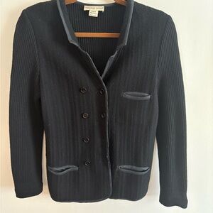 Vintage Italian Double-Breasted Wool Sweater Blazer